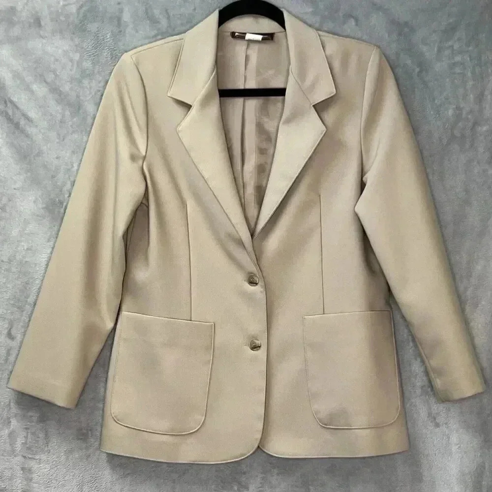 Smith &‎ Jones Vintage Union Made USA Womens 2 Button Stretch Blazer Jacket Sz 8